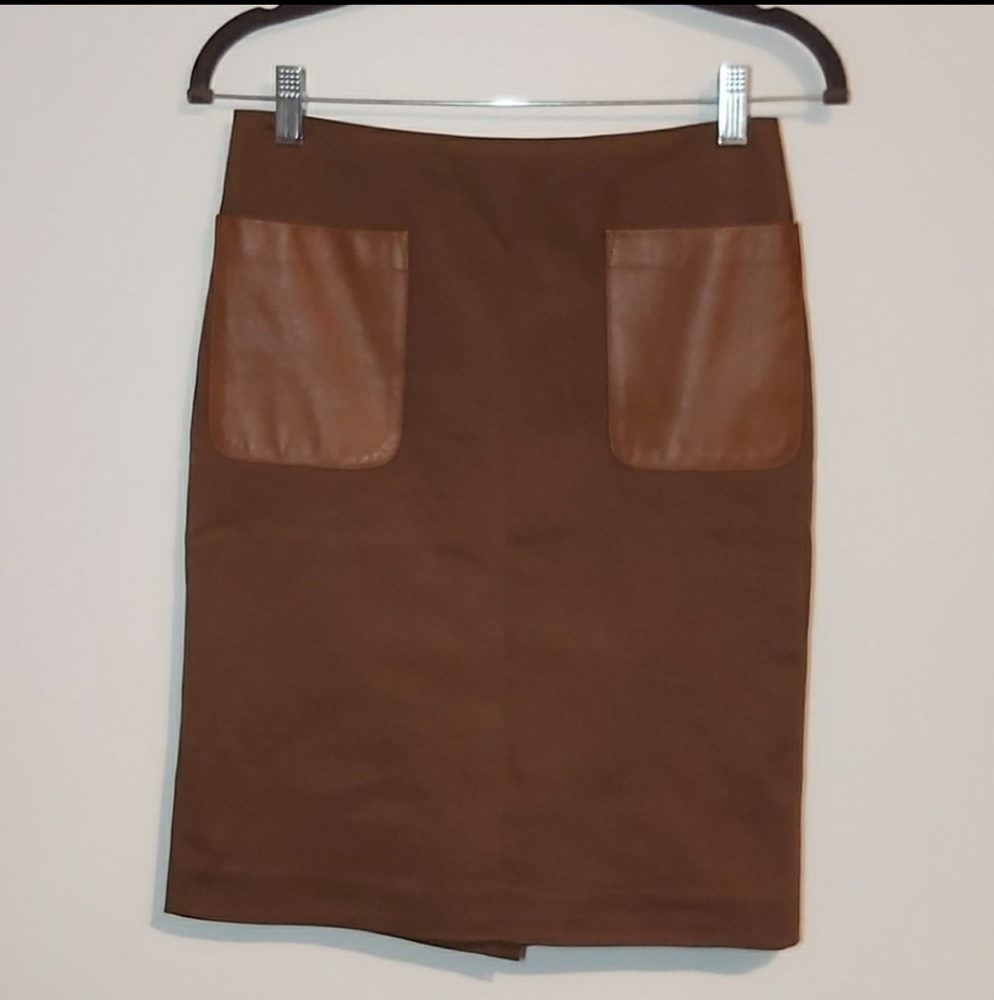 Club monaco high waist pencil skirt leather pocket